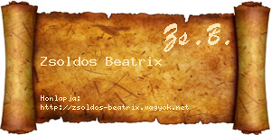 Zsoldos Beatrix névjegykártya